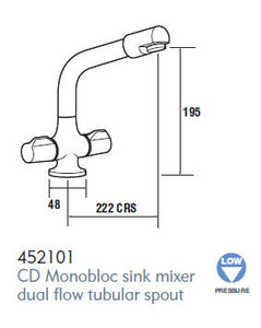 Francis Pegler - Arbon - Kitchen Sink Mixer Tap Chrome Dual Lever 922021