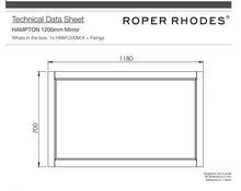 Load image into Gallery viewer, ROPER RHODES Large Bathroom Mirror 1200 X 700MM - Slate Finish
