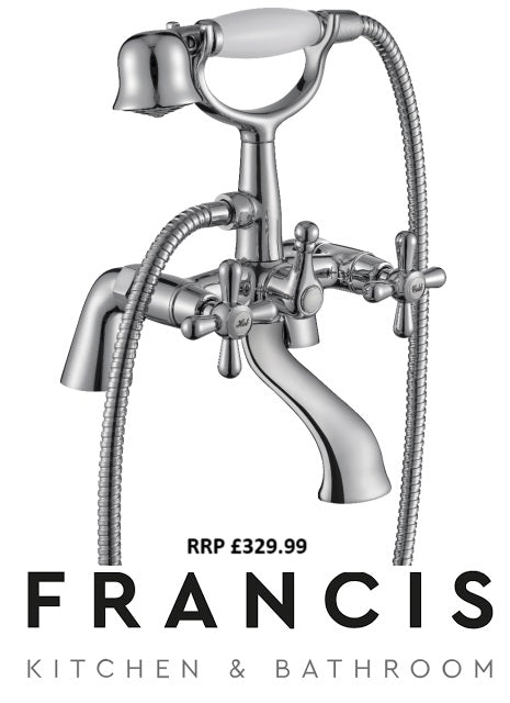 Mercia Traditional - Mounted Bath Shower Mixer with Shower Kit - Francis Pegler