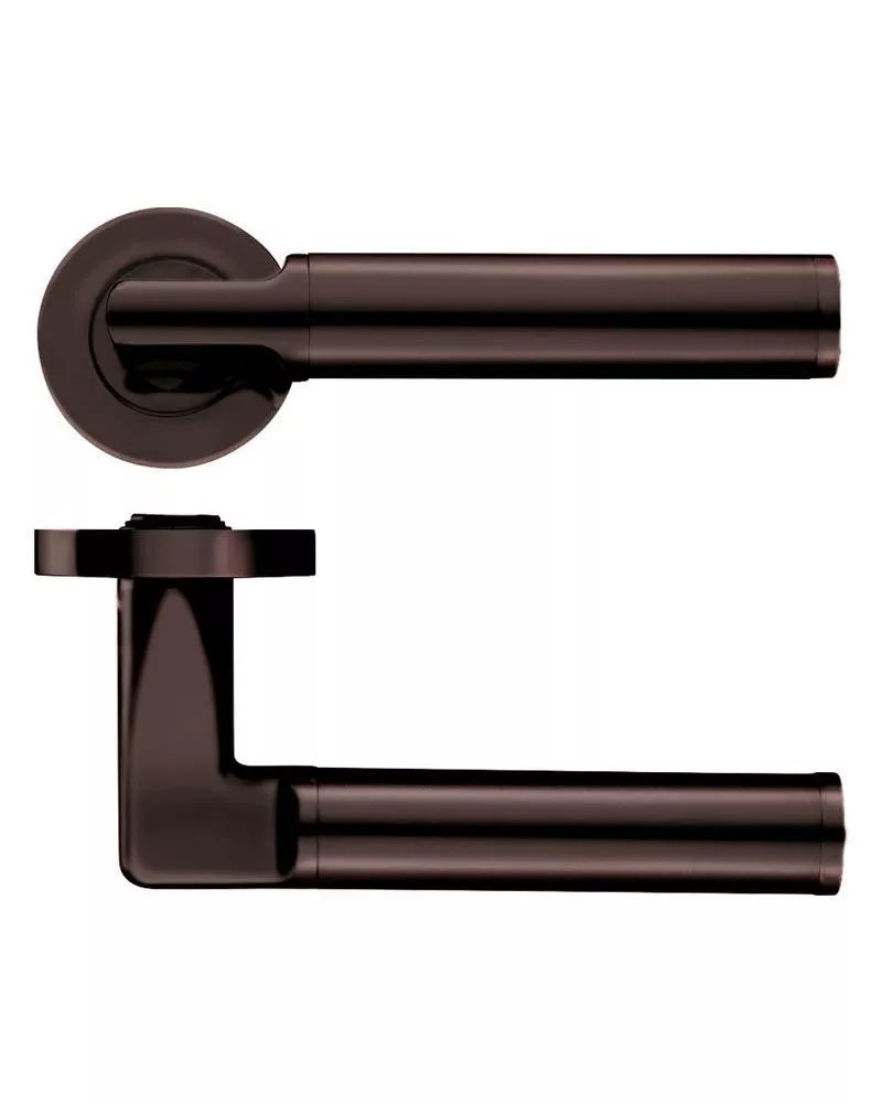 Zoo Stanza Designer Milan Screw On Rose Door Lever Handle In Etna Bronze ZPZ030-ETB