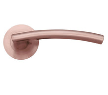 Load image into Gallery viewer, Zoo Stanza Designer Amalfi Screw On Rose Door Lever Handles In Tuscan Rose Gold ZPZ080-TRG
