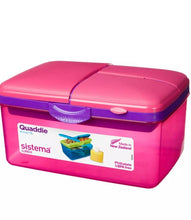 Load image into Gallery viewer, Sistema Large Pink Quaddie Lunch Box 2 LTR
