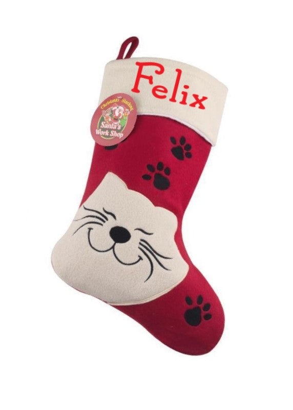 Personalised Deluxe Plush Cat Stocking Add any name