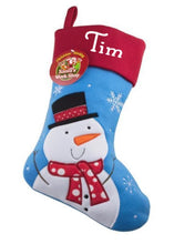 Load image into Gallery viewer, Personalised Deluxe Plush Snowman Stocking Add any name
