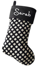 Load image into Gallery viewer, Luxury Deluxe Plush Personalised Black &amp; White Christmas Stocking add any name
