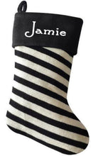 Load image into Gallery viewer, Luxury Deluxe Plush Personalised Black &amp; White Christmas Stocking add any name
