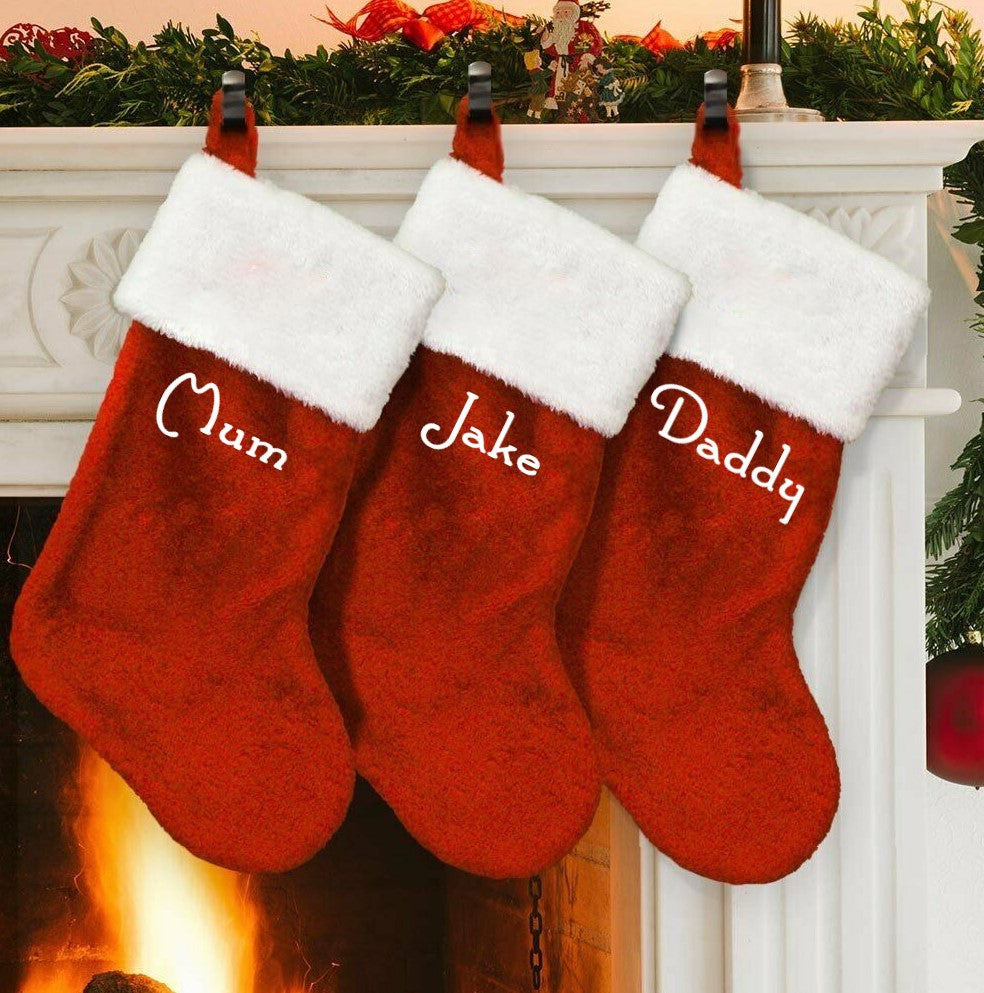 1 XL JUMBO LUXURY SOFT PLUSH STOCKING ADD ANY NAME